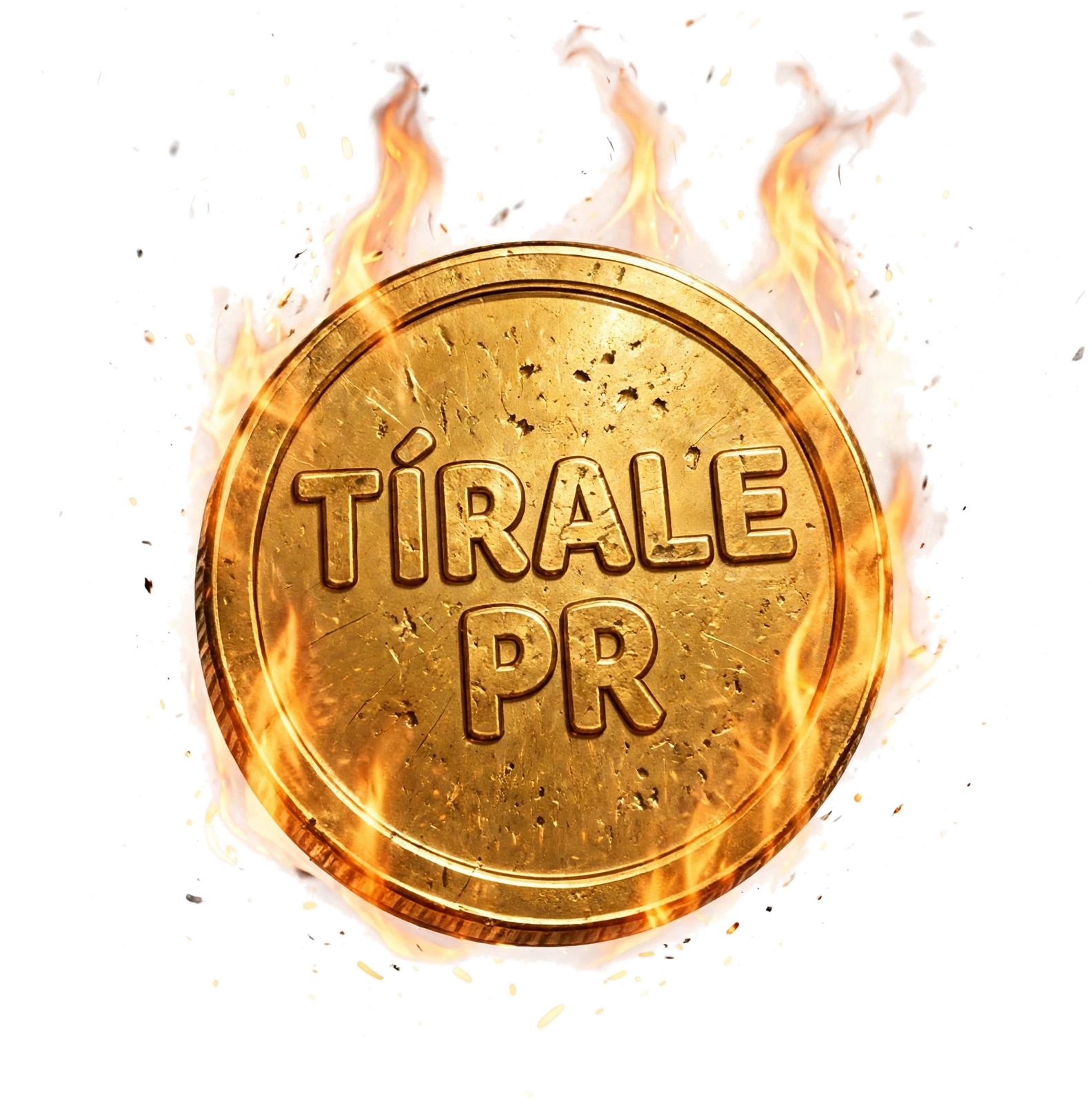 Logo de TÍRALE PR: moneda dorada con el nombre TÍRALE PR adentro